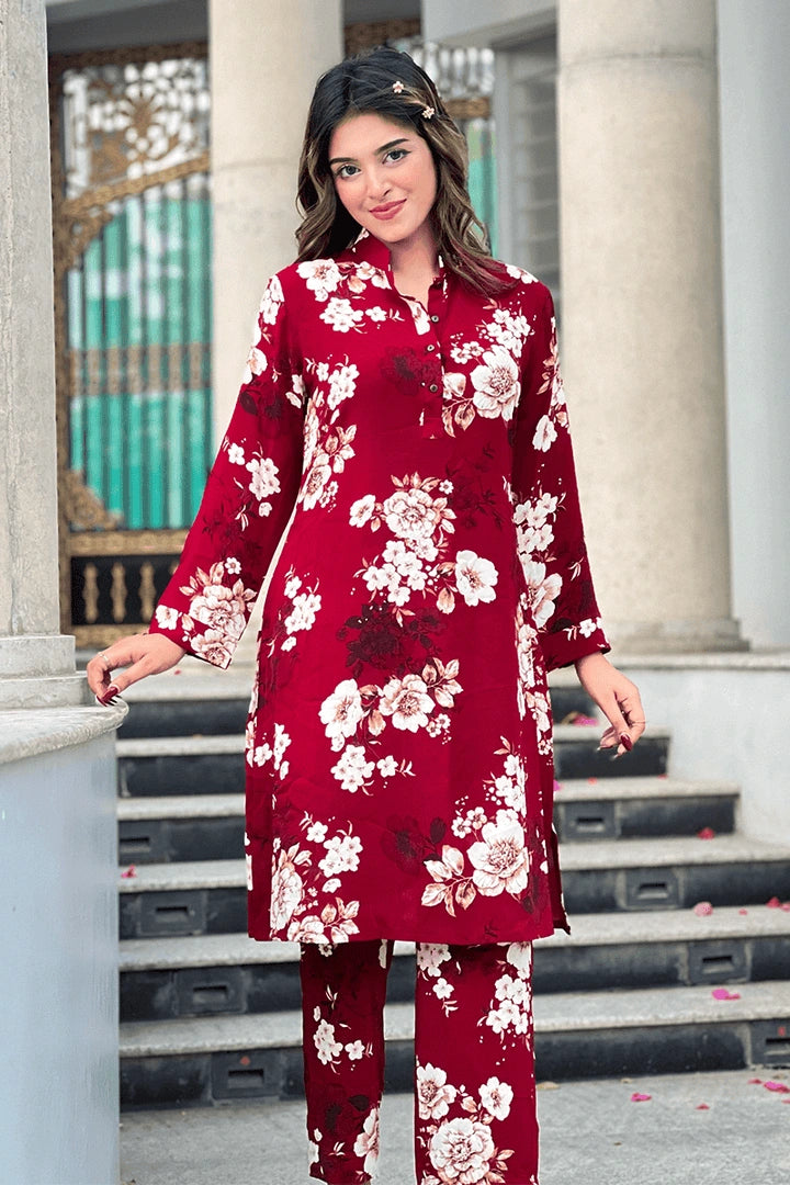 Showstopper Ruby Bloom Loose Fitted Co-ord Set 1224 000363