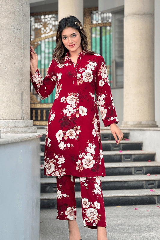 Showstopper Ruby Bloom Loose Fitted Co-ord Set 1224 000363