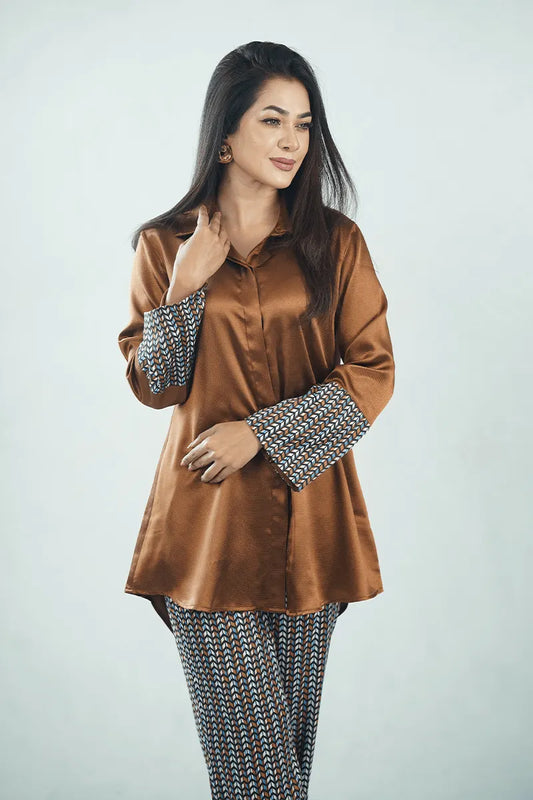 Showstopper Golden Harmony Printed Co-ord Set 0125 000375