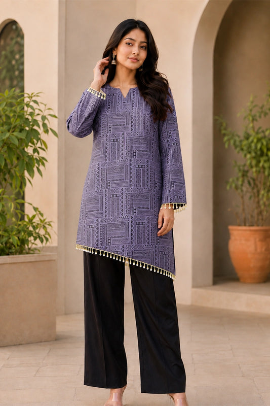 Showstopper Lavender Boho Corset Kurti 0726 000544