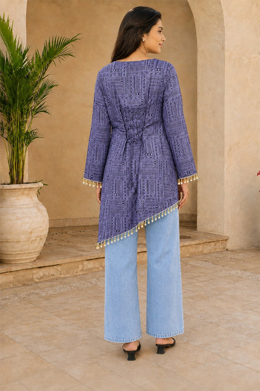 Showstopper Lavender Boho Corset Kurti 0726 000544
