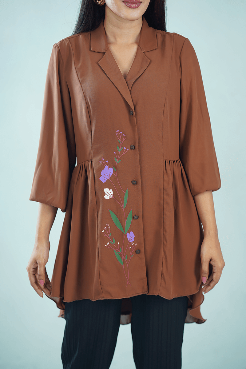 Showstopper Cocoa Petal Luxe Tunic Kurti 1224 000348