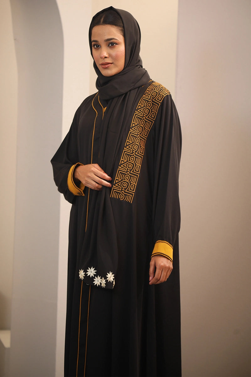 Hiba Black Cherry Georgette Abaya Women 0224 000252