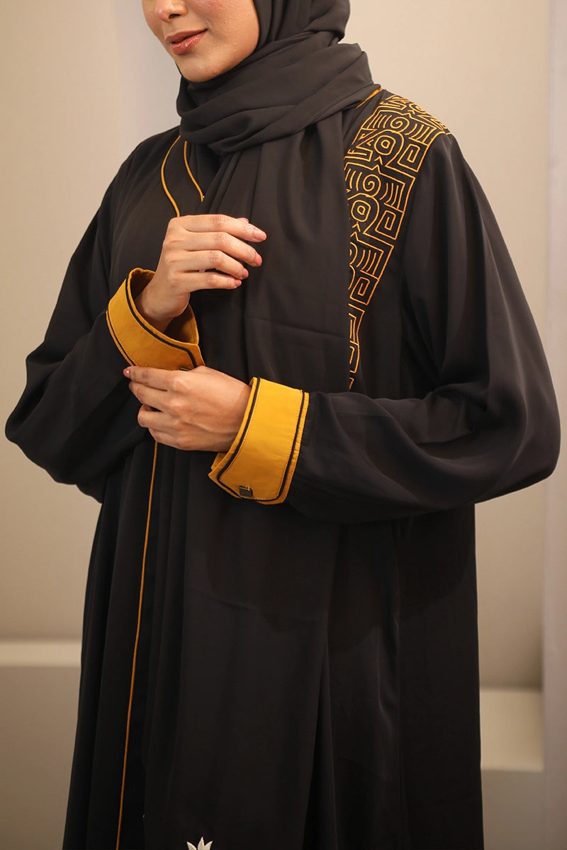 Hiba Black Cherry Georgette Abaya Women 0224 000252