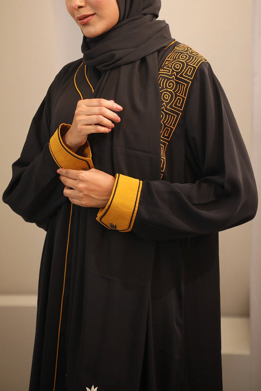 Hiba Black Cherry Georgette Abaya Women 0224 000252