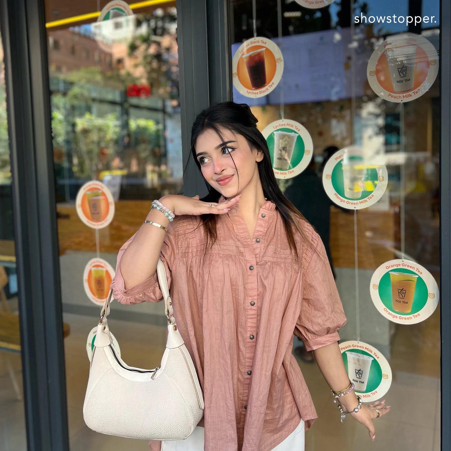 Showstopper Pastel peach Brown Tops Woman1024 000342