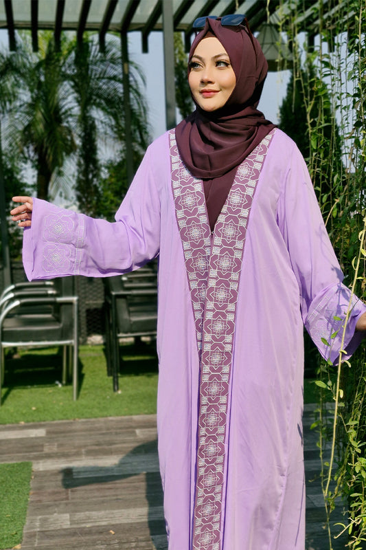 Hiba Lavender Cherry Georgette Abaya Women 0224 000264