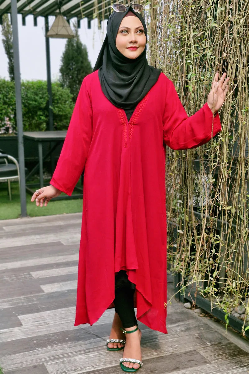 Hiba Maroon Double Georgette Fabric Shrug Women 0823 000231