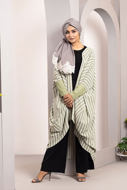 Hiba Olive Cherry Georgette Abaya Women 0223 000147 - showstopperbd.com