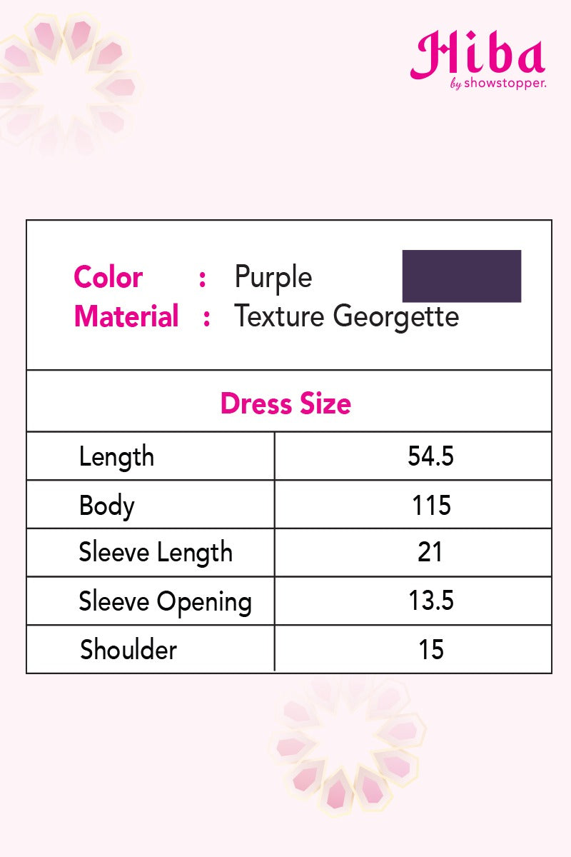 Hiba Purple Texture Georgette Abaya Women 0223 000151 - showstopperbd.com