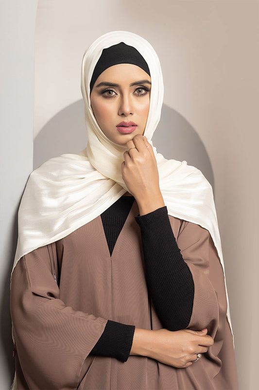 Hiba Warm Grey Cherry Georgette Abaya Women 0223 000152 - showstopperbd.com