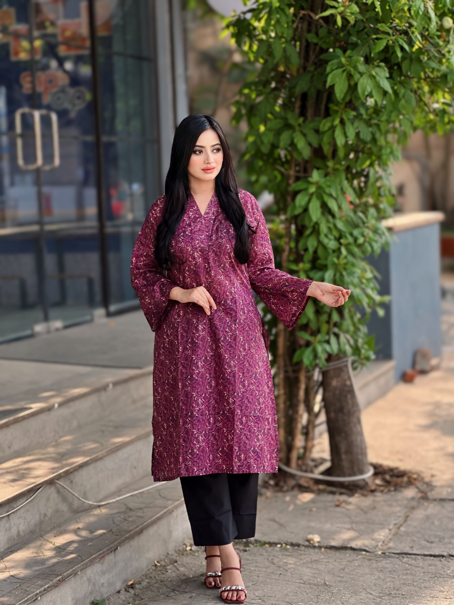 Showstopper Violet Cotton Kurti Women 1123 000240