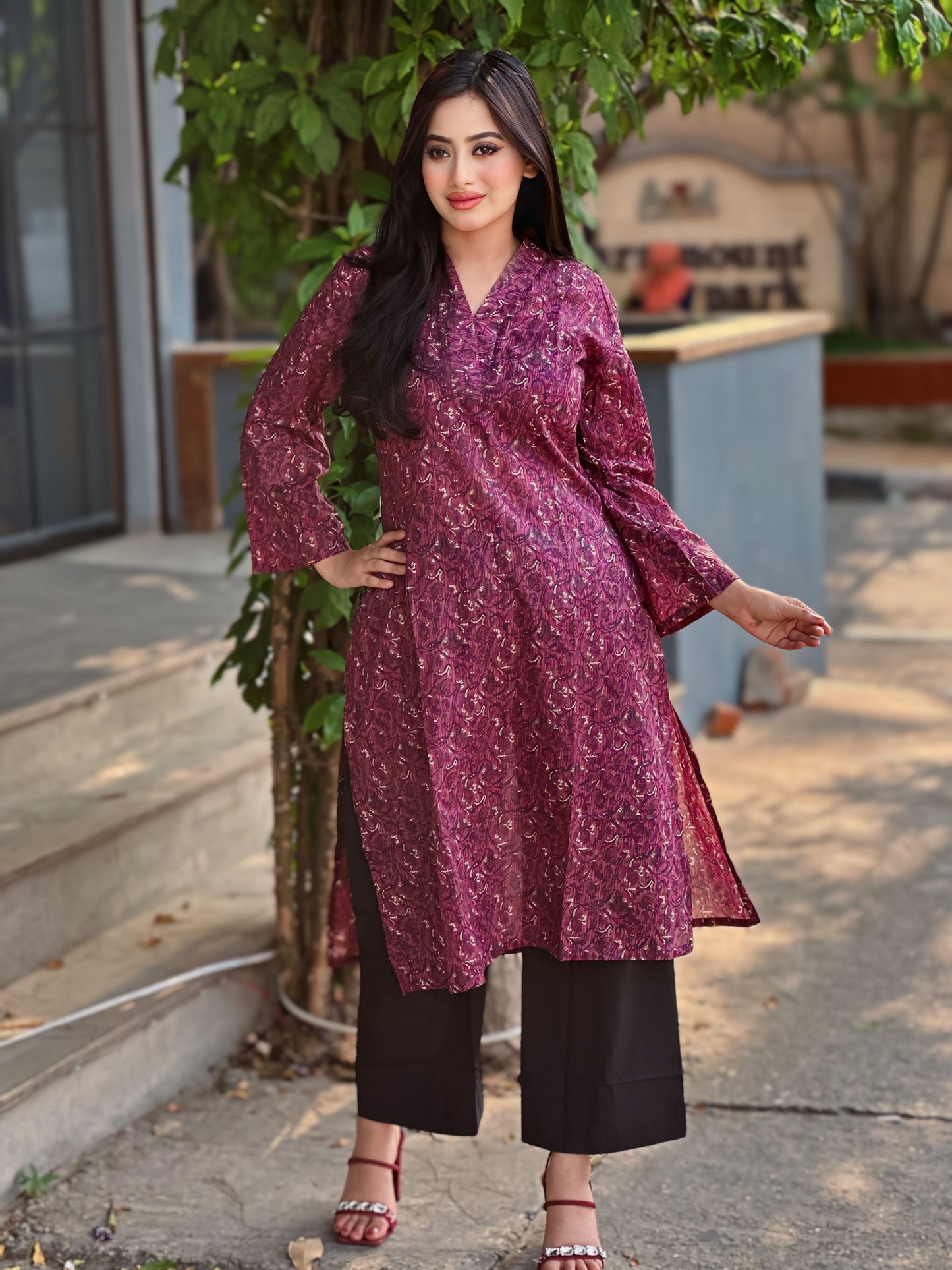 Showstopper Violet Cotton Kurti Women 1123 000240