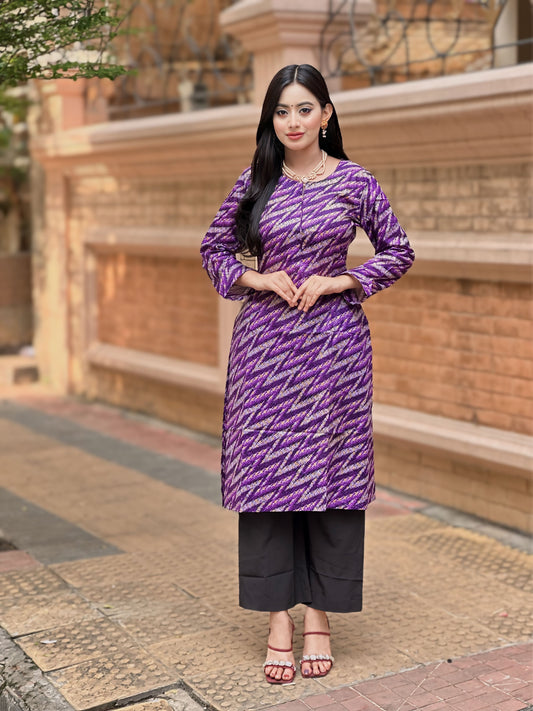 Showstopper Violet Cotton Kurti Women 0224 000311