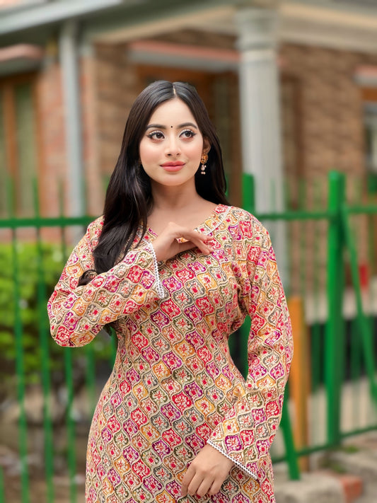 Showstopper Multi-color Cotton Kurti Women 0224 000312