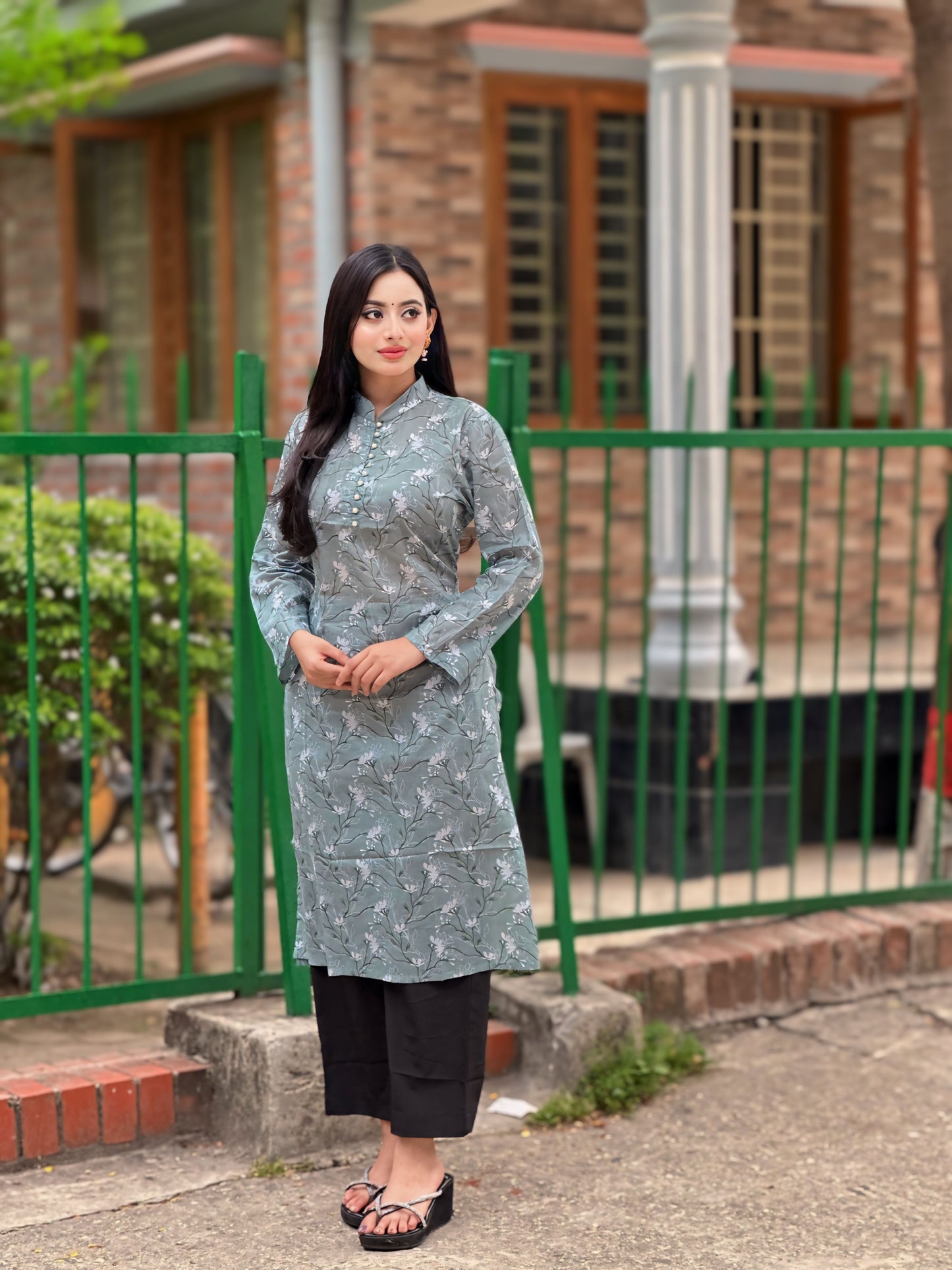 Showstopper Pastel Green Cotton Kurti Women 1123 000241
