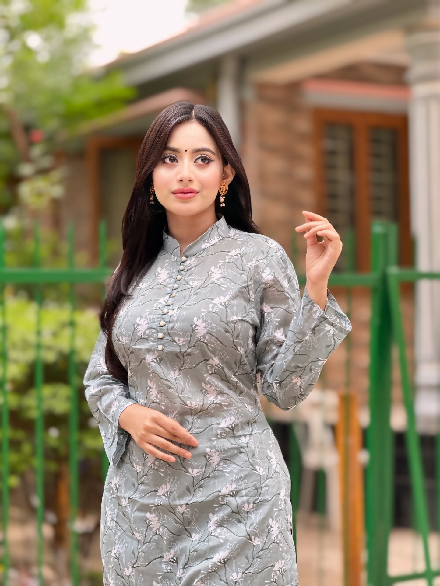 Showstopper Pastel Green Cotton Kurti Women 1123 000241
