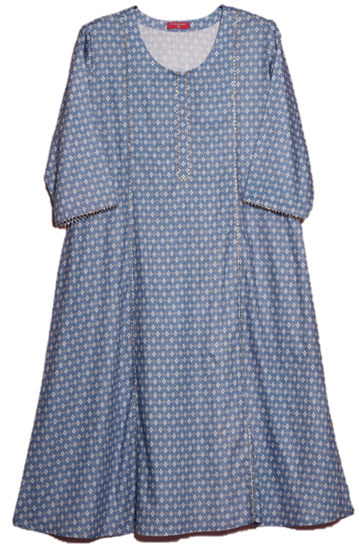 Showstopper Sky Blue Cotton Kurti Women 0523 000167