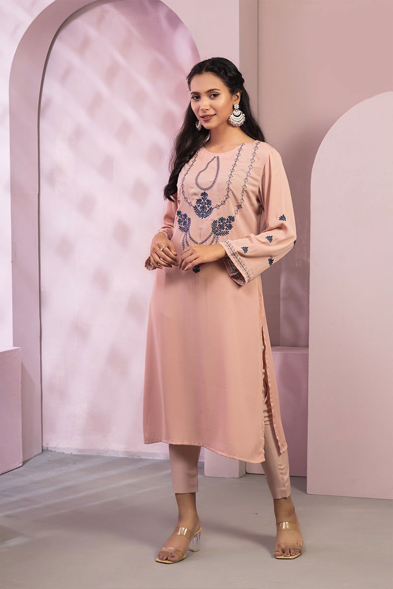 Showstopper Baby Pink Cherry Georgette Kurti Women 0223 000127 - showstopperbd.com