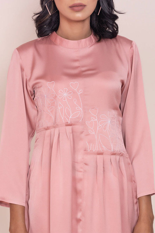 Showstopper Baby Pink Crepe Silk Kurti Women 001 - showstopperbd.com