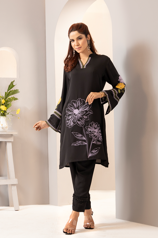 Showstopper Black Cherry Georgette Co-ord Set Women 0224 000304 - showstopperbd.com