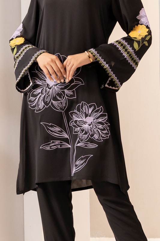 Showstopper Black Cherry Georgette Co-ord Set Women 0224 000304 - showstopperbd.com