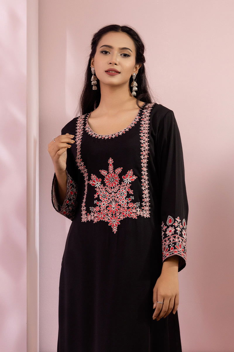 Showstopper Black Cherry Georgette Kurti Women 1122 000080 - showstopperbd.com