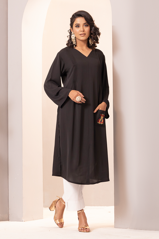 Showstopper Black Cherry Georgette Kurti Women 1223 000295 - showstopperbd.com