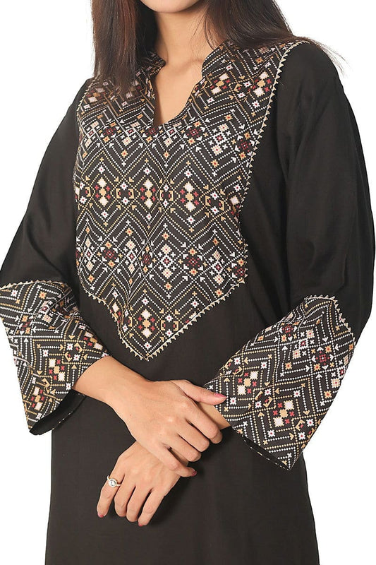 Showstopper Black Straight Cotton Kurti 0723 000166 - showstopperbd.com