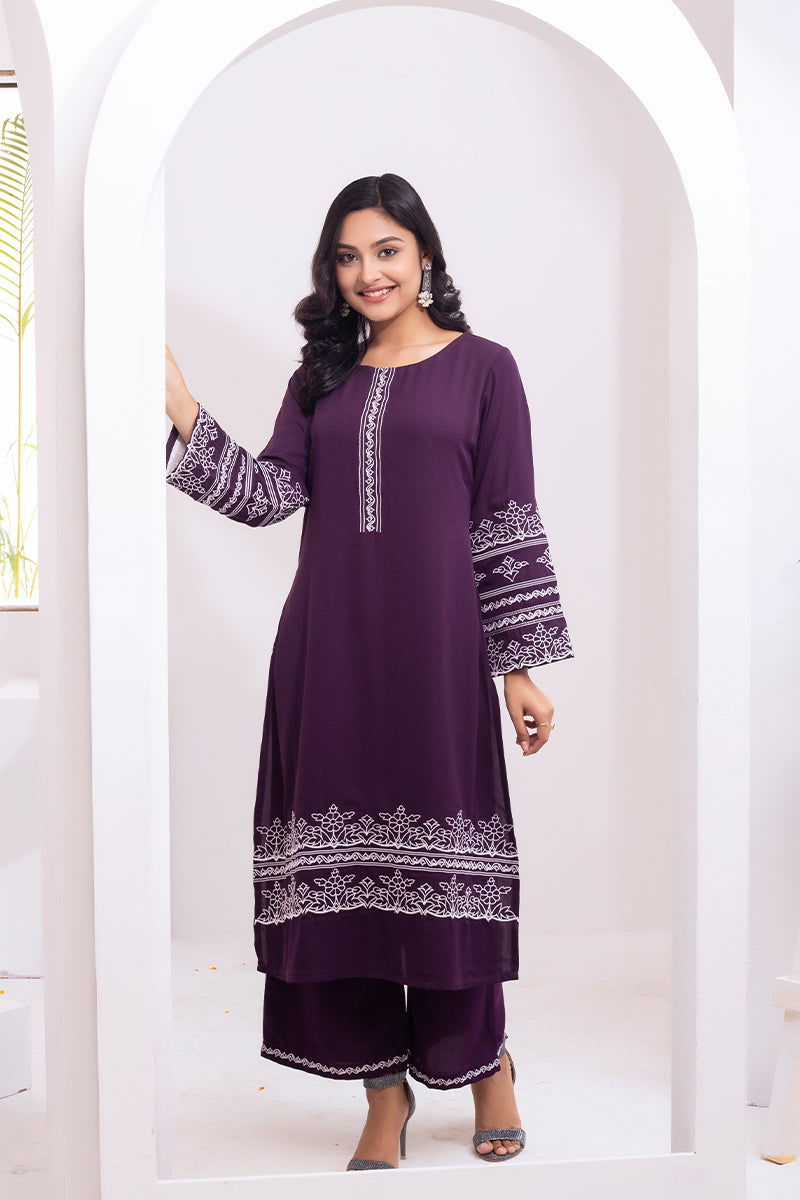 Showstopper Dark Purple Cashmilon Fabric Pant Women 1122 000075 - showstopperbd.com