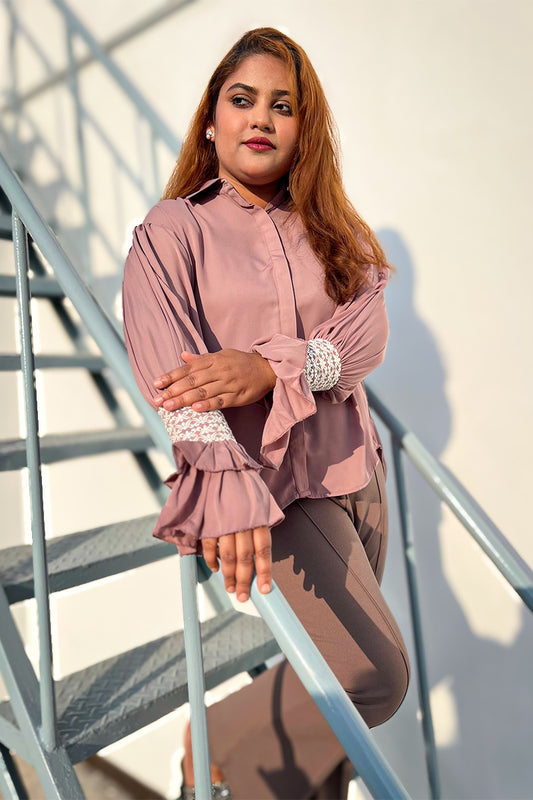 Showstopper Mauve Cherry georgette Shirt Women 1223 000275