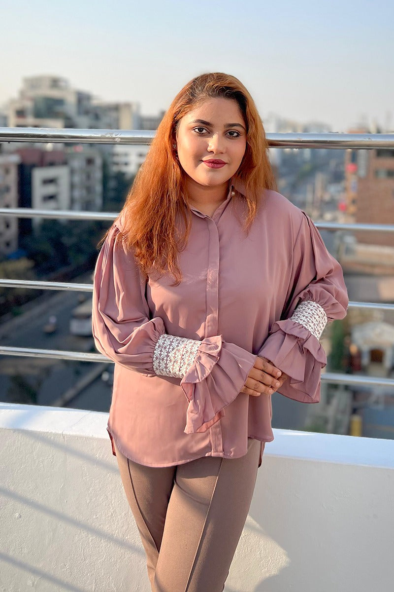 Showstopper Mauve Cherry georgette Shirt Women 1223 000275
