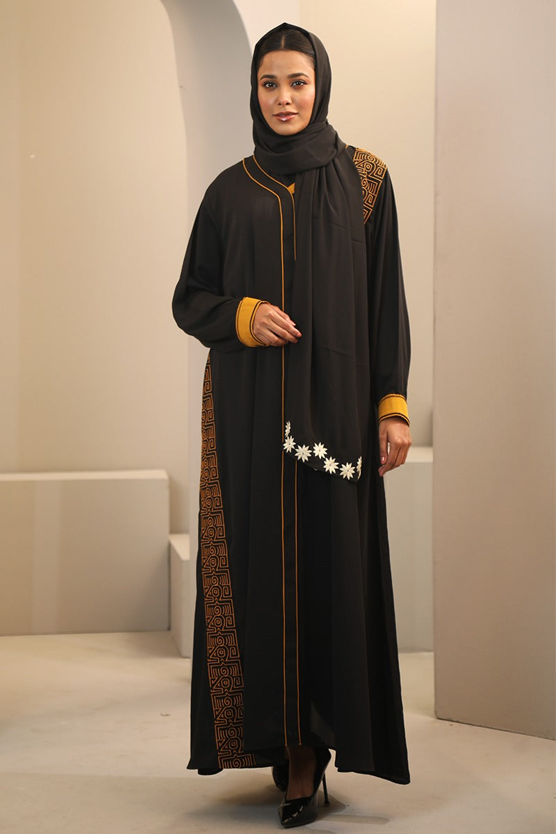 Hiba Black Cherry Georgette Abaya Women 0224 000252