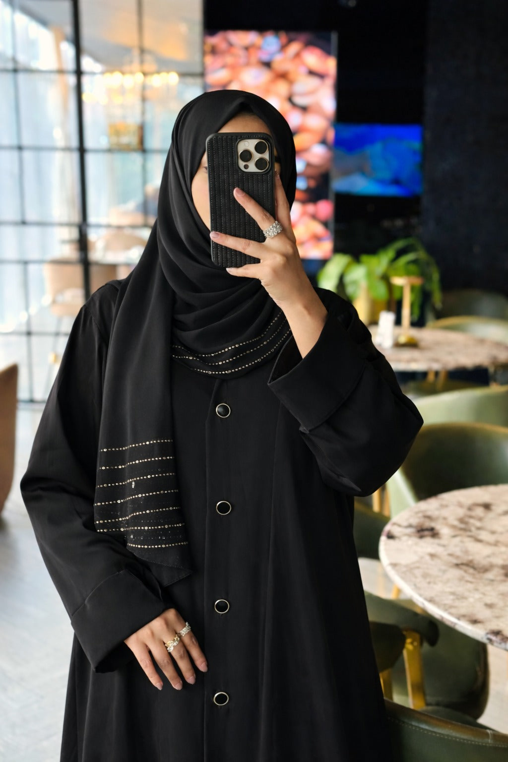 Phantom Black Modest Abaya + Hijab (Combo) 0226 000466