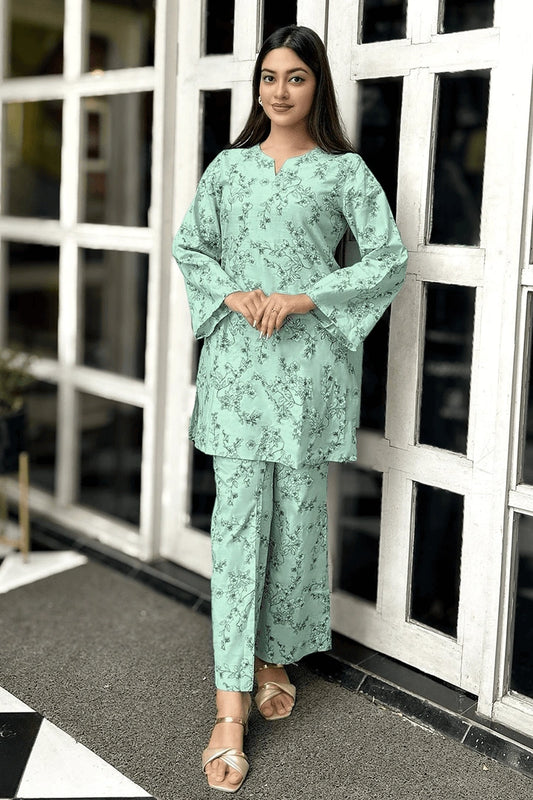 Showstopper Mint Whisper Fitted Cotton Co-ord Set 1224 000360