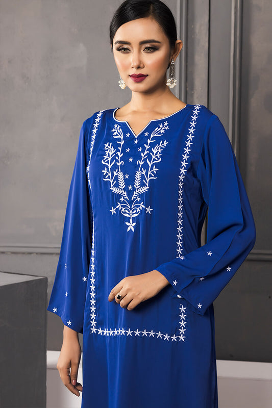 Showstopper Royal Blue Cherry Georgette Kurti Women J09