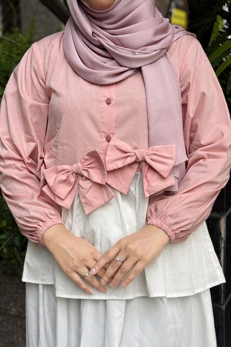 Showstopper Bow Blush Top 0626 000528