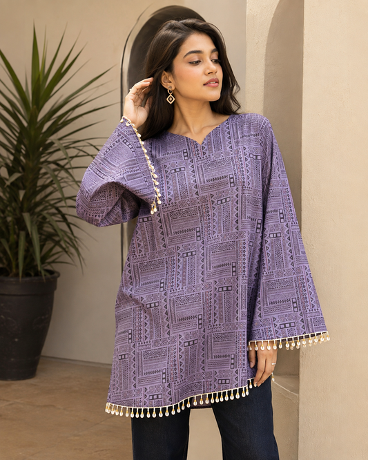 Showstopper Lavender Boho Corset Kurti 0726 000544