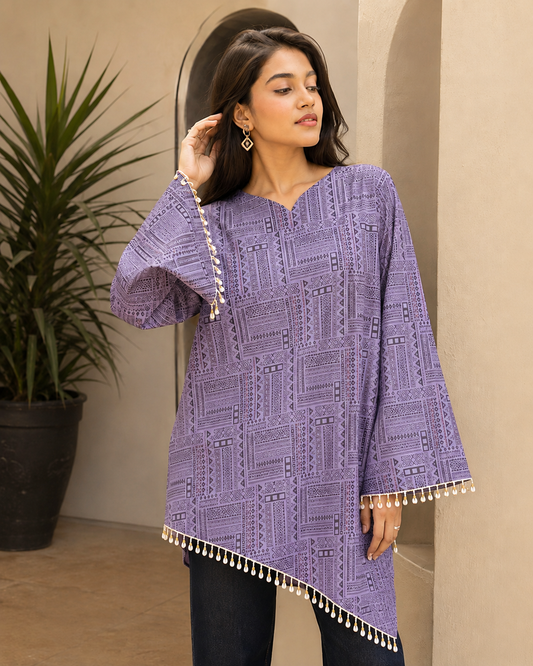 Showstopper Lavender Boho Corset Kurti 0726 000544