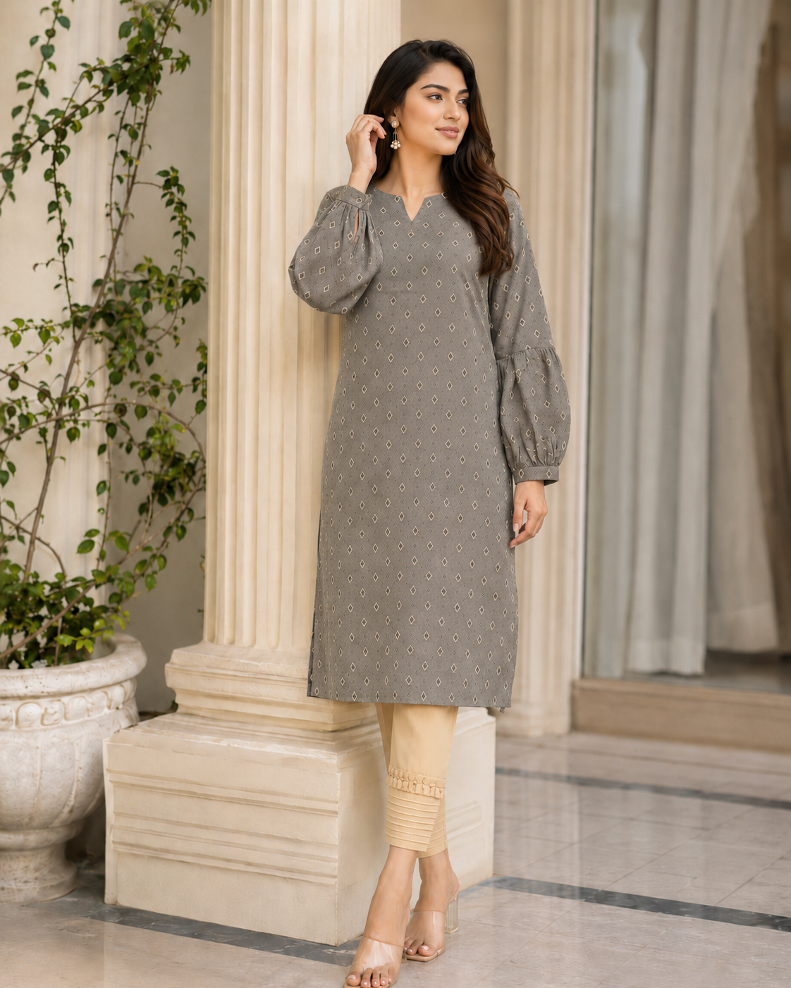Showstopper Olive Veil kurti 0526 000515