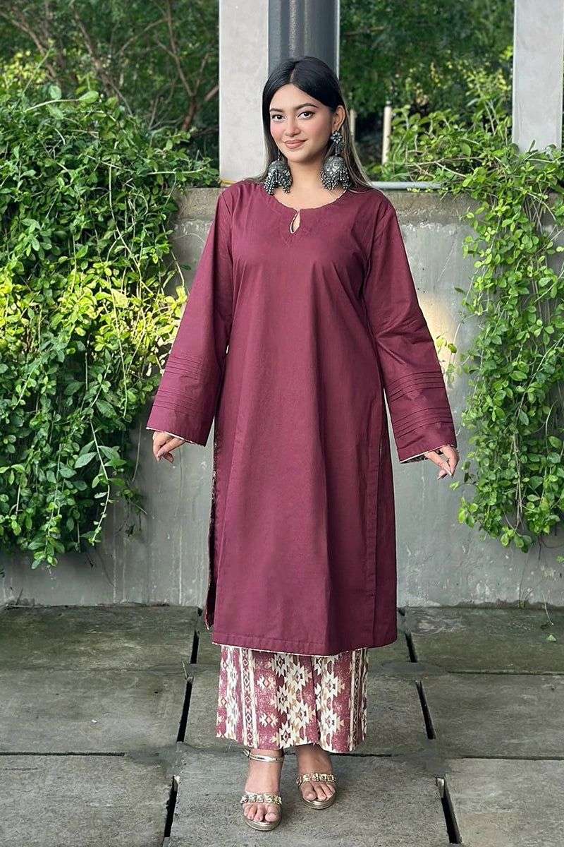 Showstopper Deep Wine Kurti set 0526 000501