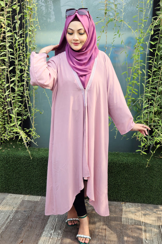 Hiba Light Mauve Double Georgette Fabric Shrug Women 0823 000232