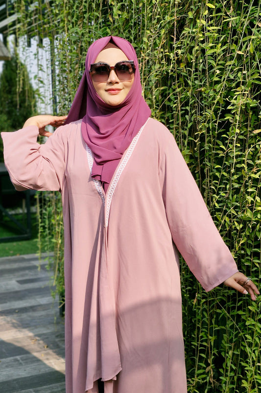 Hiba Light Mauve Double Georgette Fabric Shrug Women 0823 000232