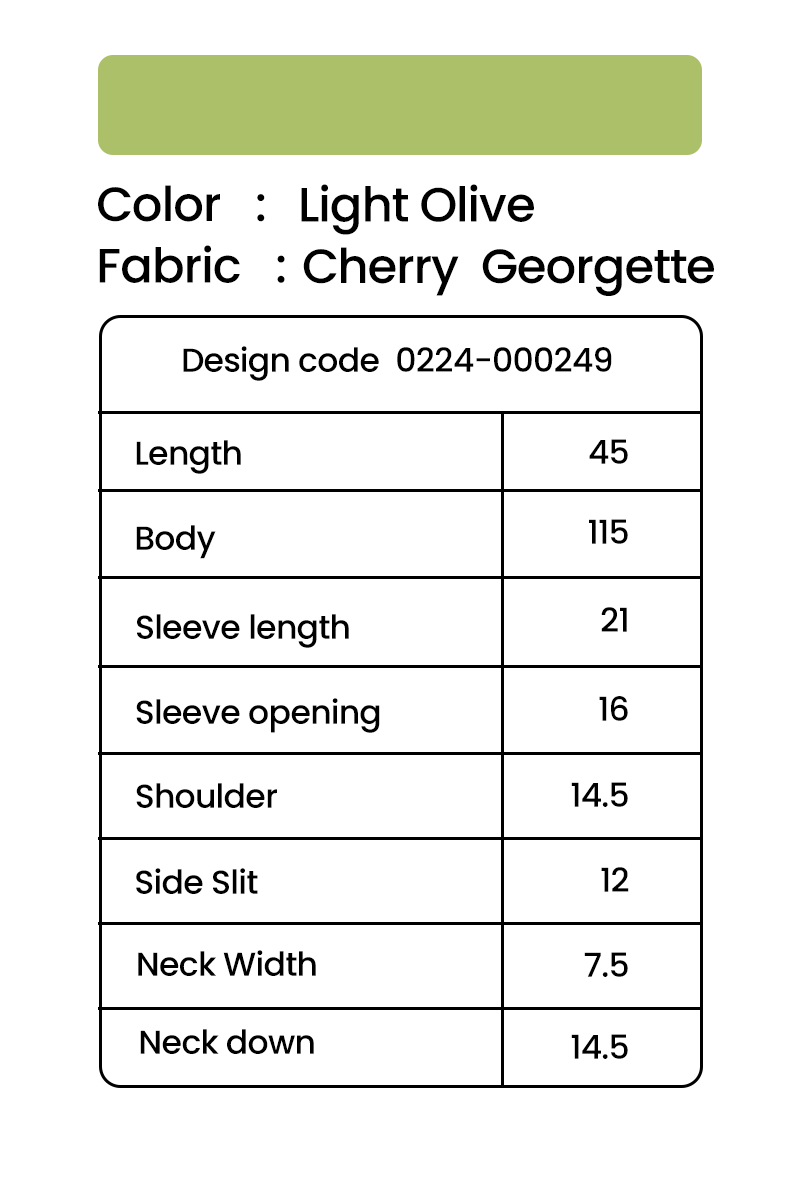 Hiba Light Olive Cherry Georgette Abaya Women 0224 000249 - showstopperbd.com