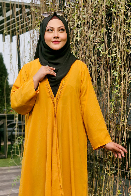 Hiba Mustard Yellow double georgette fabric Shrug Women 0823 000228