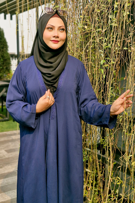 Hiba Navy Blue Double georgette fabric Shrug Women 0823 000233