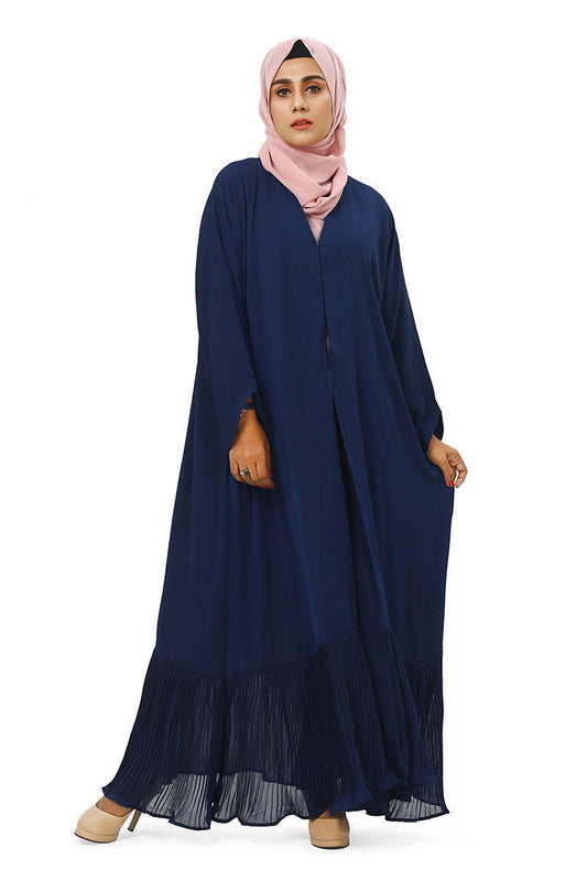 Hiba Navy textured georgette Fabric Abaya Women 0723 000204 - showstopperbd.com