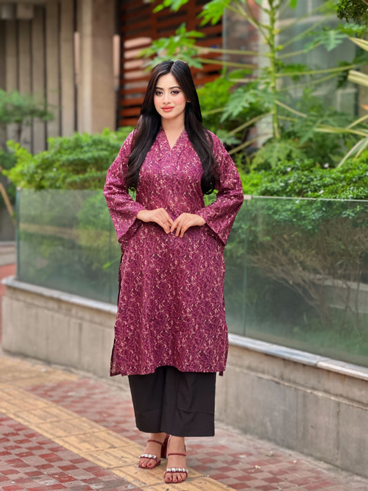Showstopper Violet Cotton Kurti Women 1123 000240