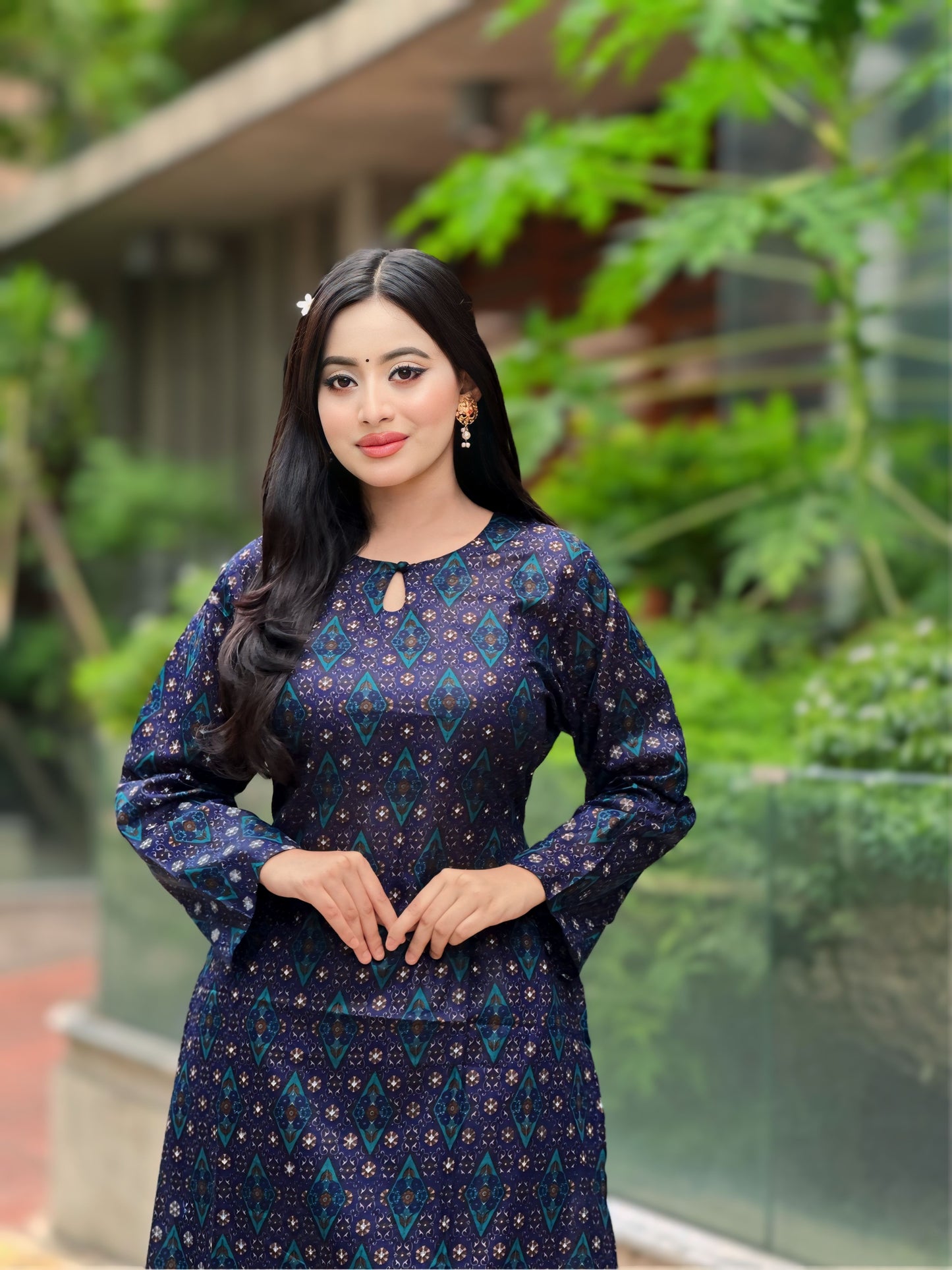 Showstopper Navy Blue Cotton Kurti Women 0224 000315