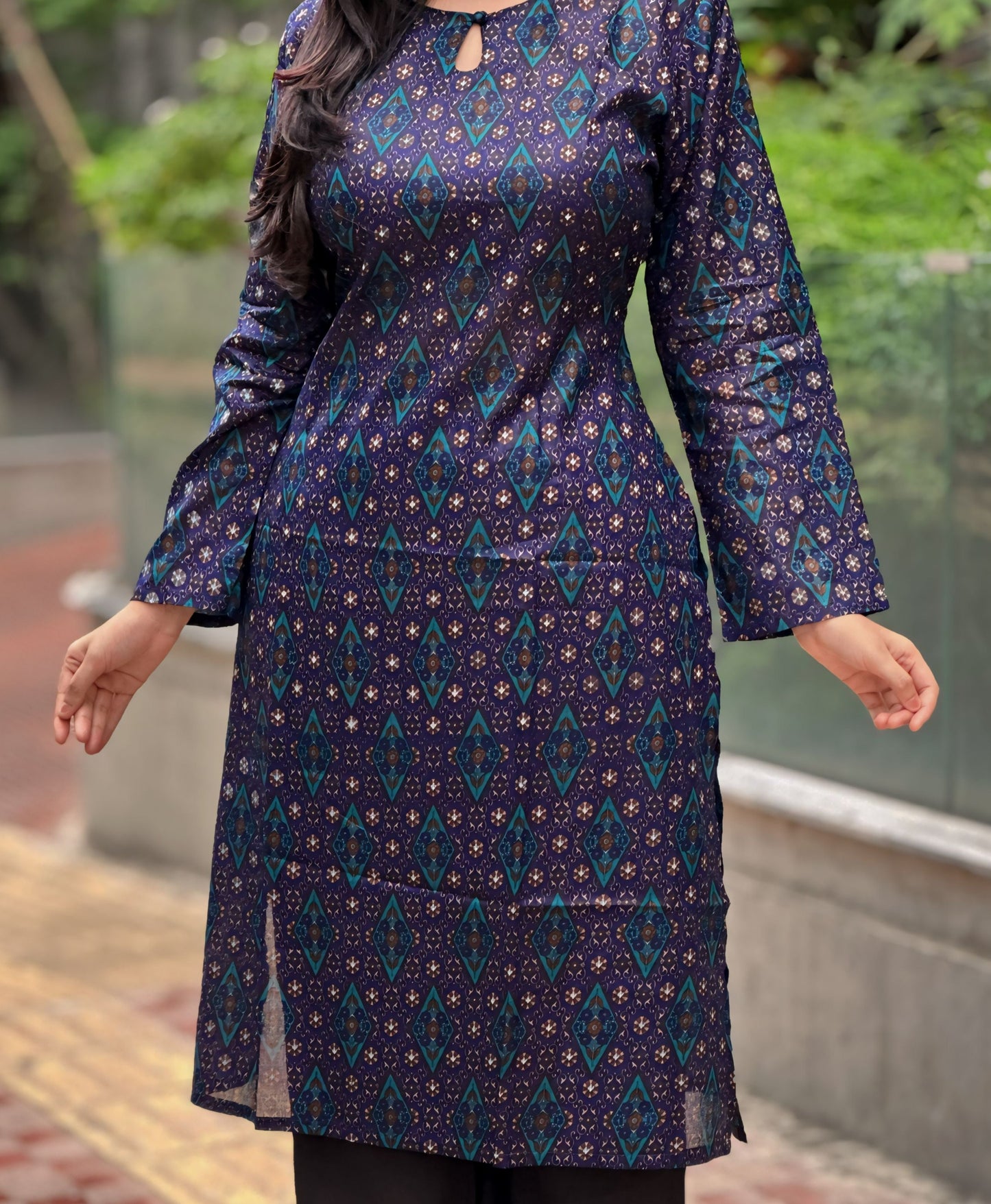 Showstopper Navy Blue Cotton Kurti Women 0224 000315